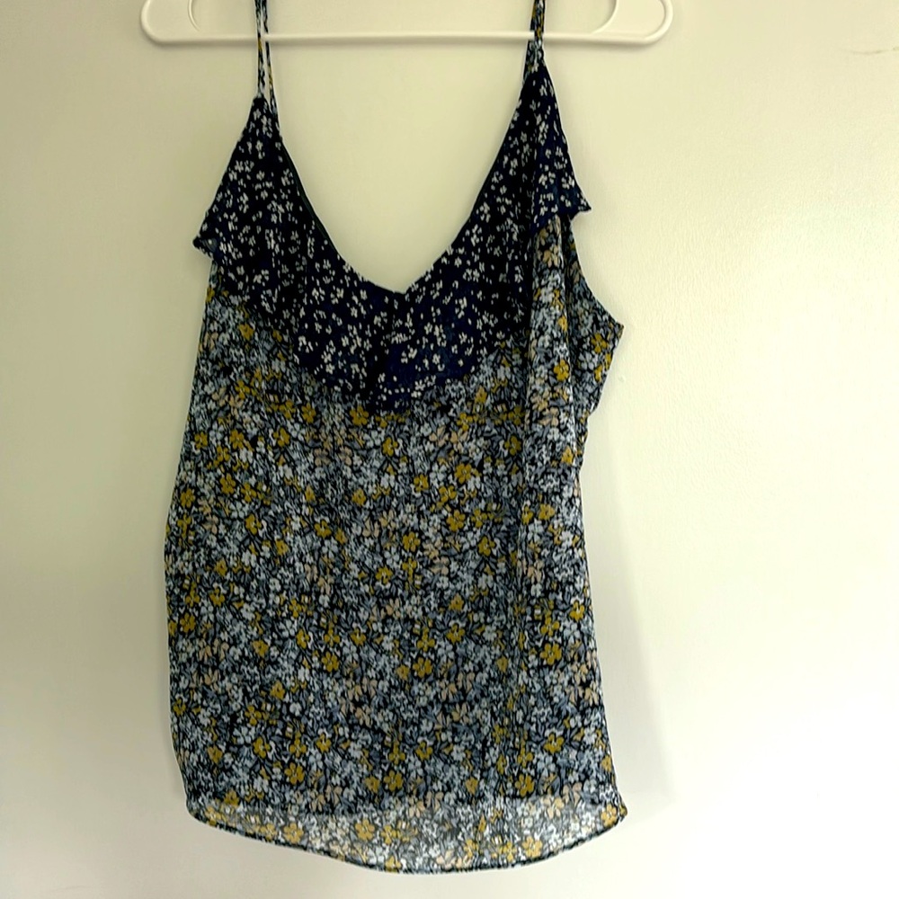 Banana Republic Factory floral tank top; adjustable straps; Large; gently used